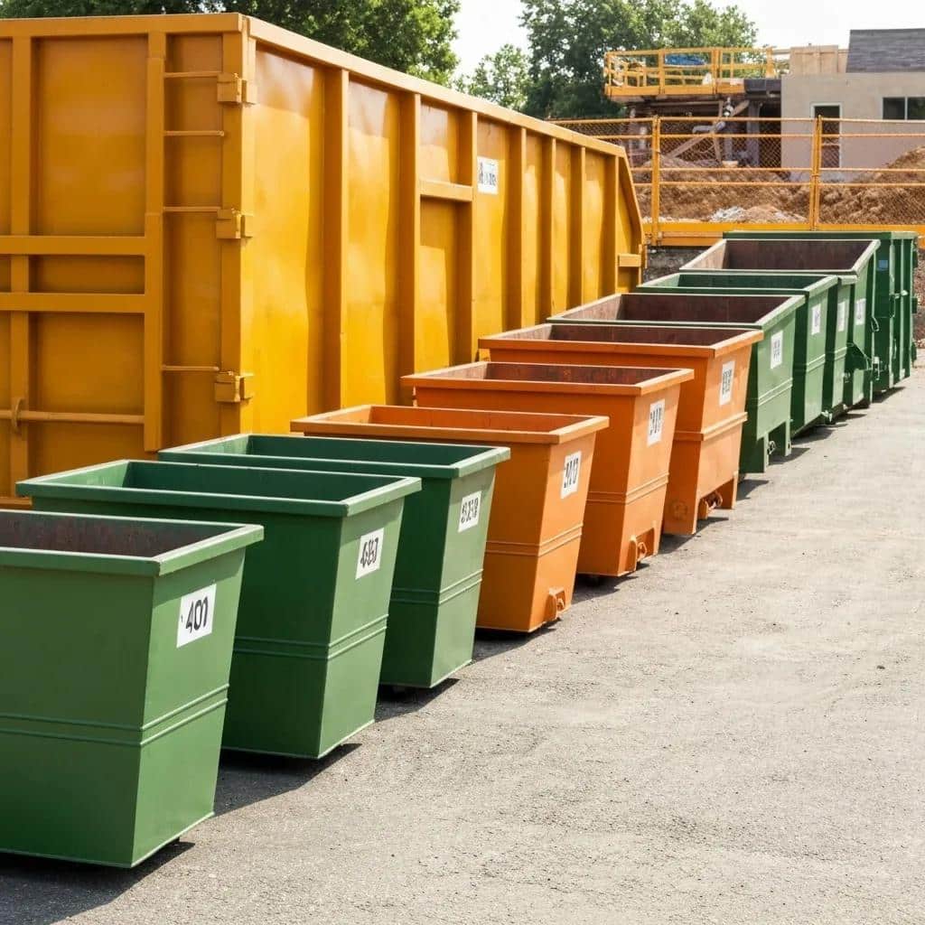 Comparison of different dumpster sizes for residential projects