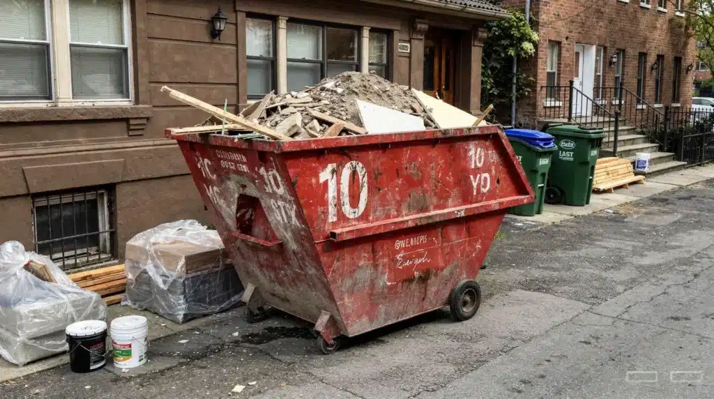 10 yard containers are commonly used for small home renovation projects such as removing walls